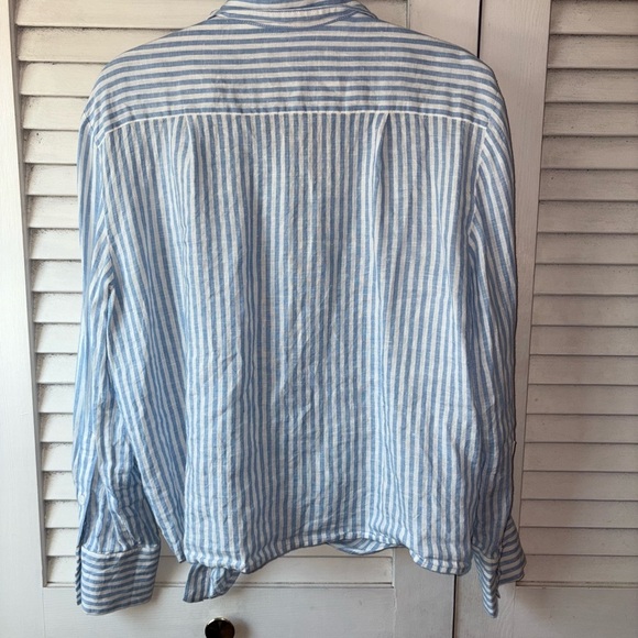 Reformation Anzio Striped Linen Button-Down Shirt Women’s Medium - Picture 4 of 5